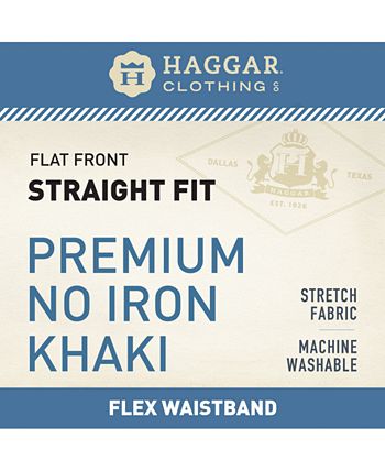 Haggar - Men's Premium Straight-Fit Non-Iron Stretch Flat-Front Pants