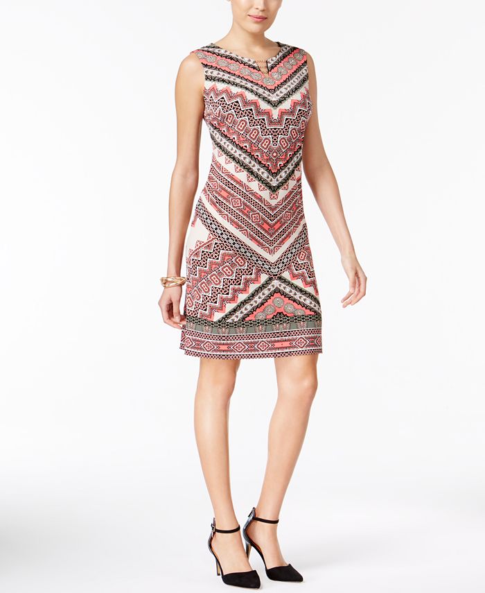 JM Collection Petite Printed Sheath Dress, Created for Macy's - Macy's