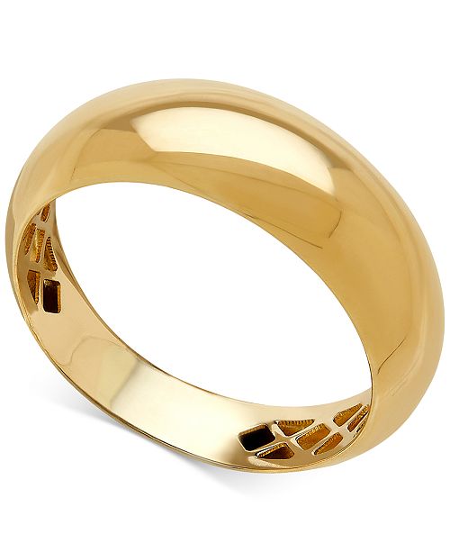 Italian Gold Polished Dome Ring in 14k Gold & Reviews - Rings - Jewelry ...