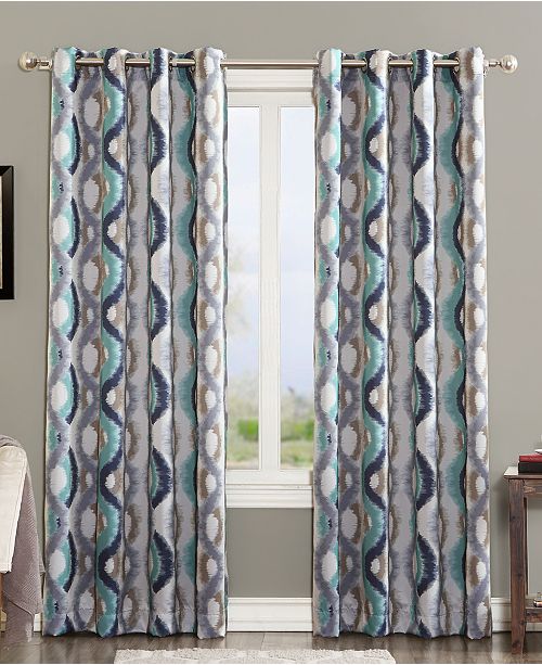 Sun Zero Corbin 54 X 84 Ogee Watercolor Grommet Curtain Panel Reviews Window Treatments Blinds Macy S