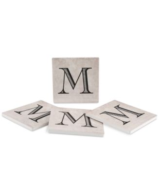 Thirstystone Vintage Monogram 4-Pc. Coaster Set - Macy's