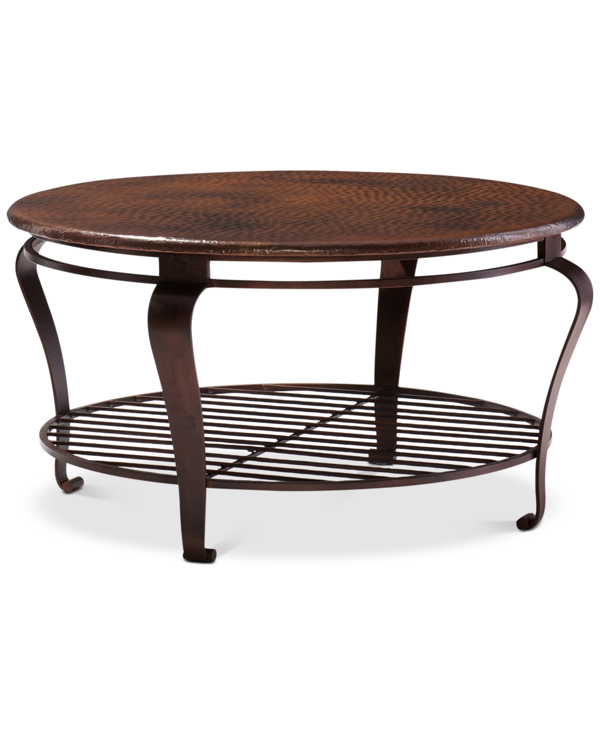 Round copper top shop coffee table