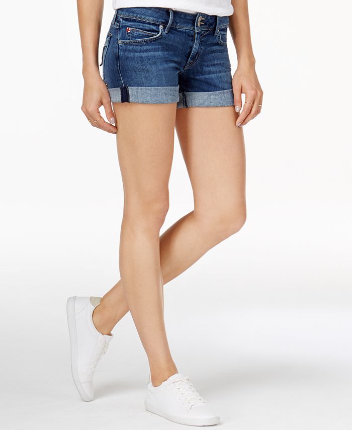 Hudson Womens Croxley Mid Thigh Flap Pocket Jean Short Denim Shorts