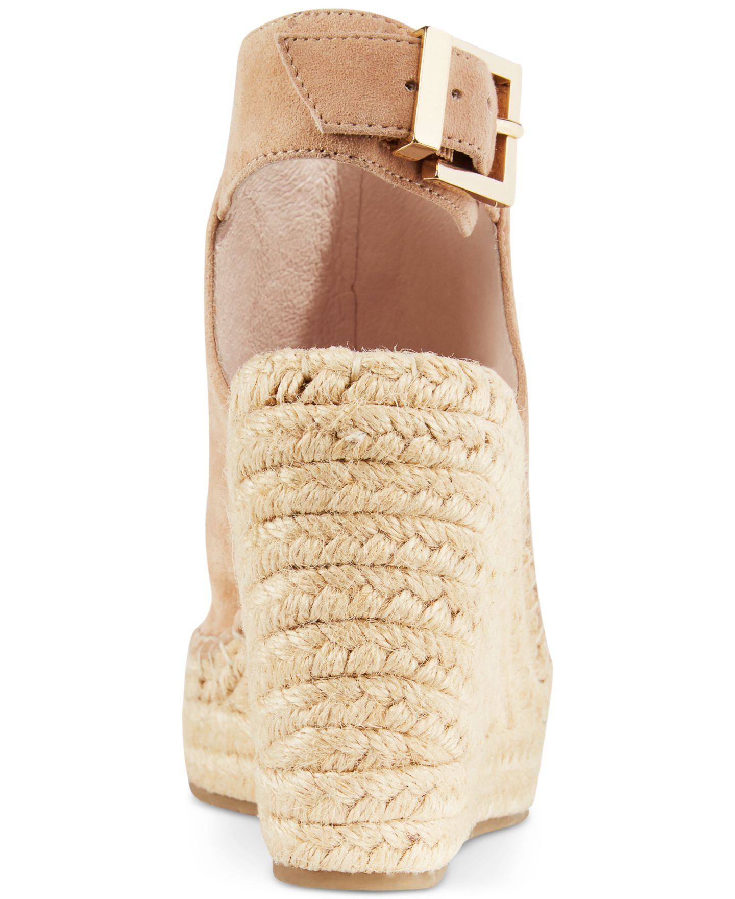 Женские сандалии Kenneth Cole New York Olivia Espadrille Peep-Toe Wedge, цвет: Миндальный — фото 3