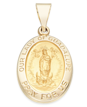 image of Our Lady of Guadalupe Medallion Pendant in 14k Gold