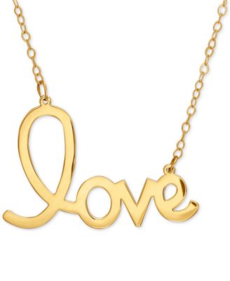 Macy's - Scripted "love" Pendant Necklace in 14k Gold