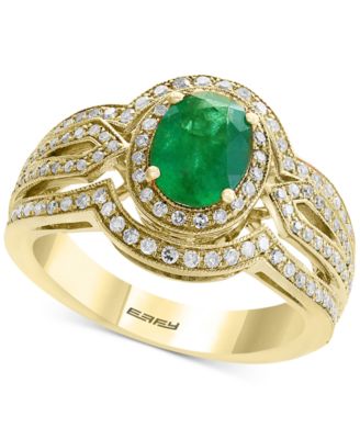 EFFY Collection - Emerald (1-1/6 ct. t.w.) & Diamond (1/2 ct. t.w.) Ring in 14k Gold