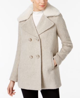INC International Concepts - Faux-Fur-Trim Walker Coat, Only at Macy's
