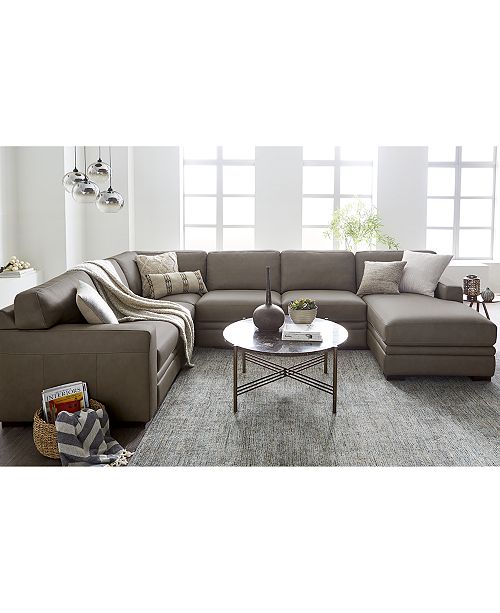 Furniture Avenell 137 3 Pc Leather Sectional With Chaise