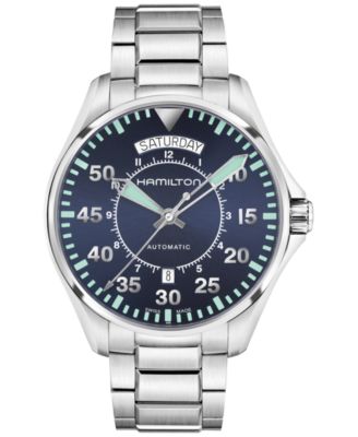 Hamilton - Men's Swiss Automatic Khaki Aviation Stainless Steel Bracelet Watch 42mm