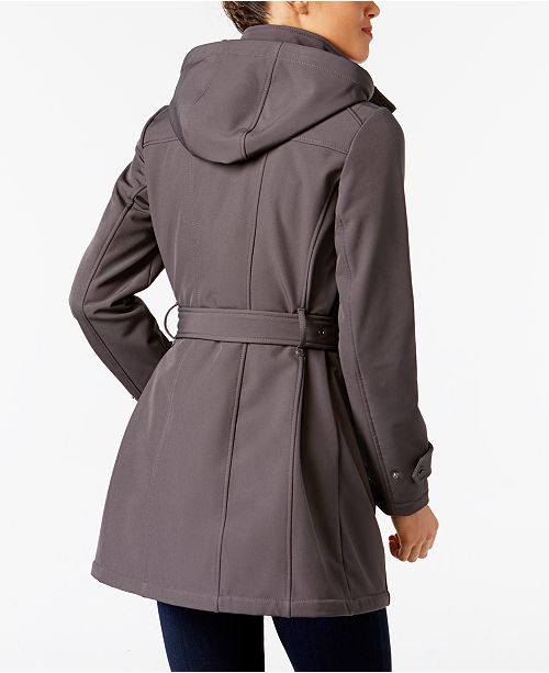 Michael Kors Hooded Softshell Raincoat - Coats - Women - Macy's