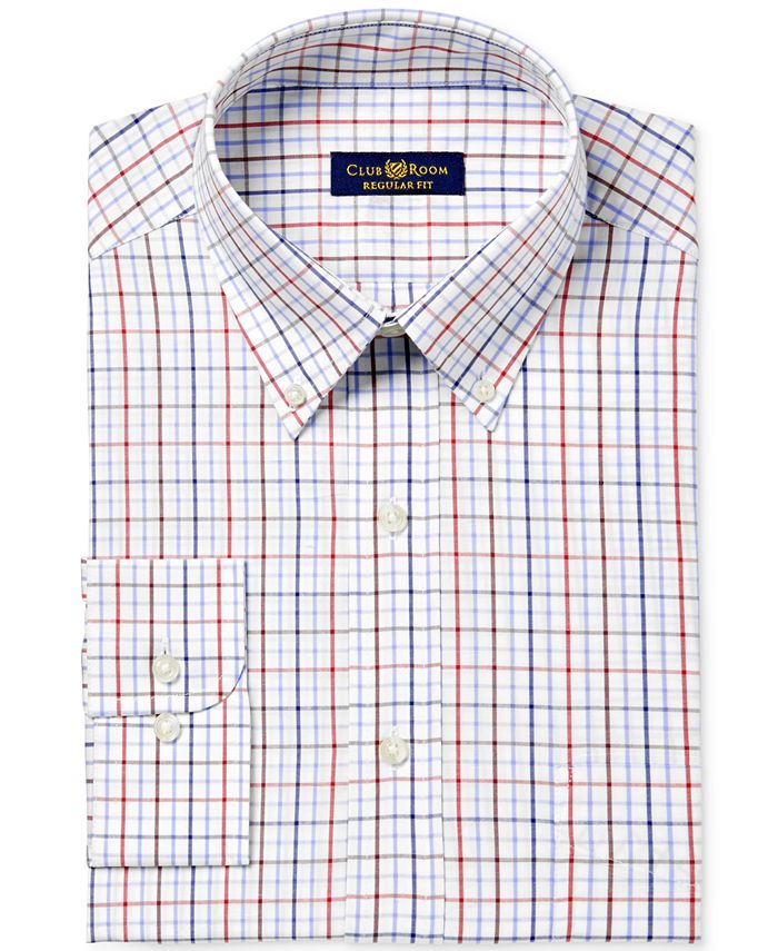 Club Room Men s Big and Tall Regular Fit Triple Tattersall Dress