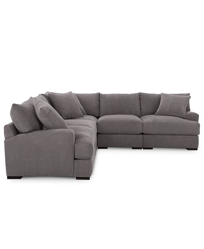 Furniture - Rhyder 5-Pc. Fabric Sectional with Armless Chair