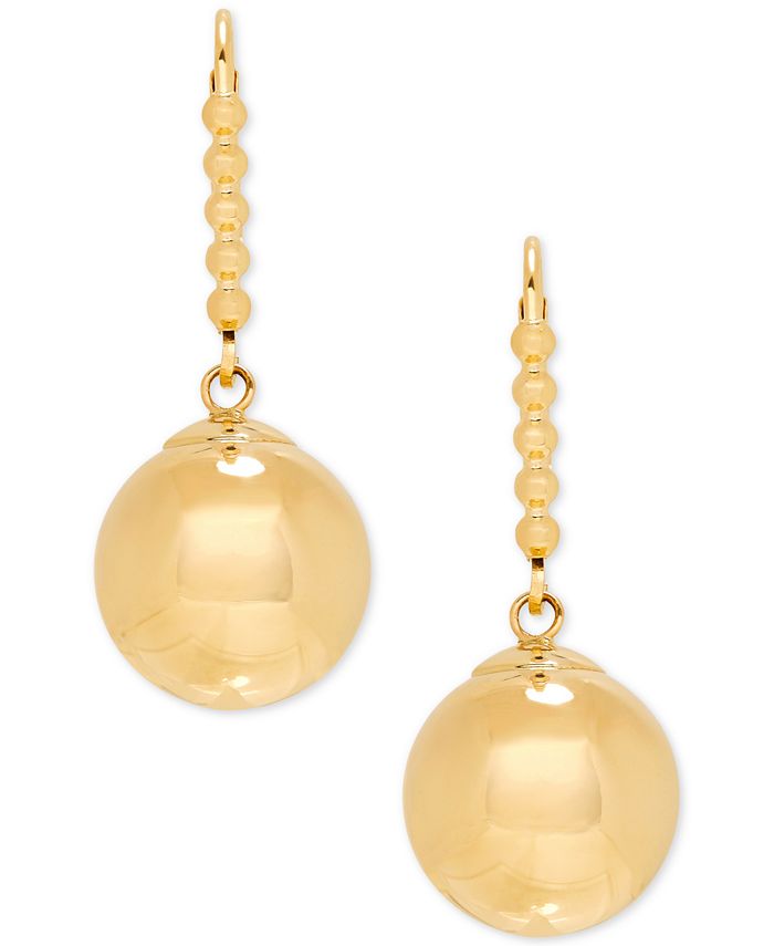 Macy's Beaded Dangle Ball Drop Earrings in 14k Gold - Macy's