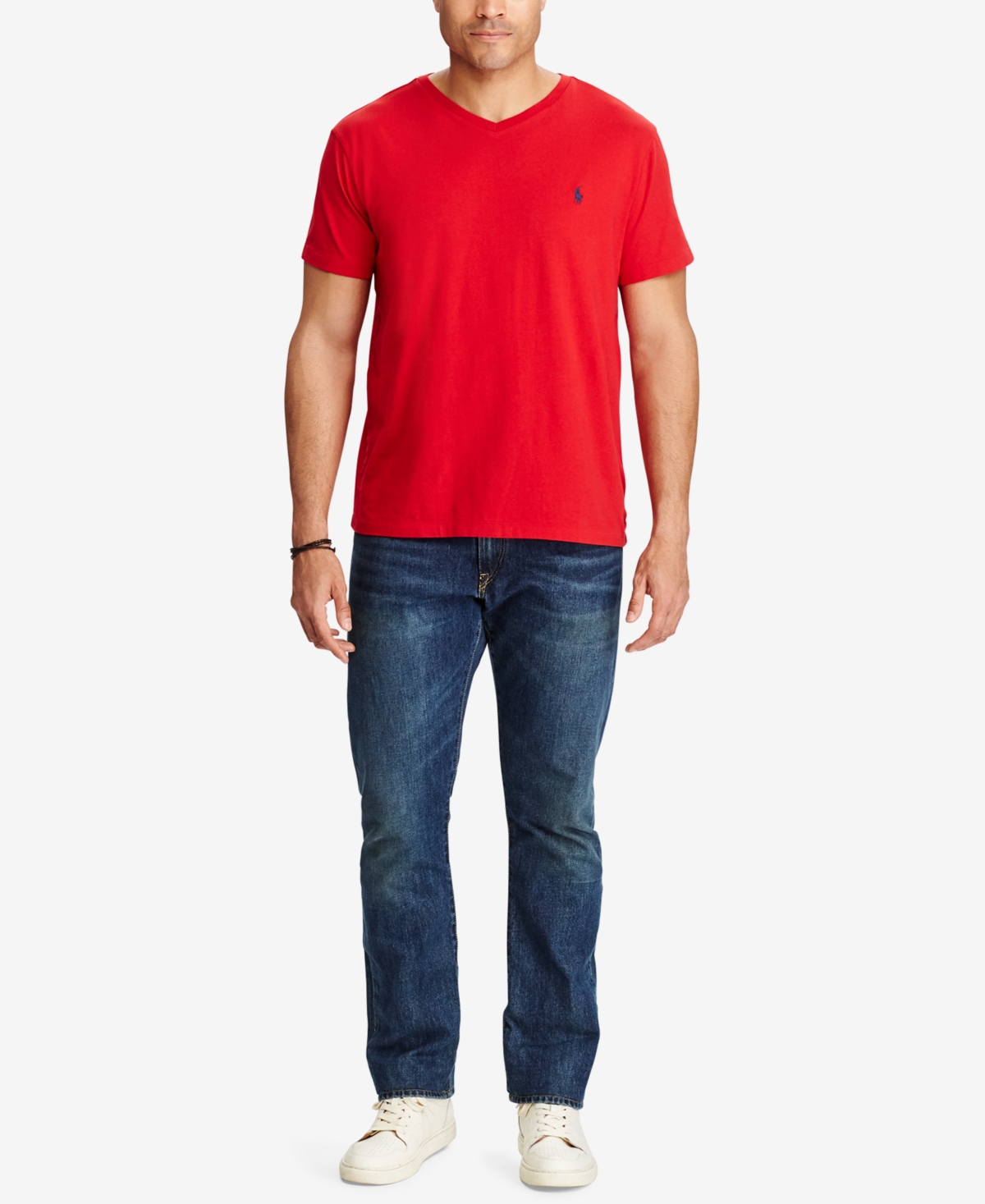 Polo Ralph Lauren Classic Fit Jersey V-neck T-shirt In Red