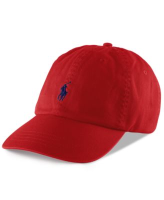 red and white polo hat