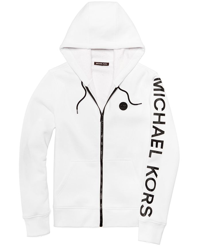 Michael Michael Kors engraved-logo Cotton Jacket - White