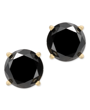 image of Black Diamond Stud Earrings (2 ct. t.w.) 14k White Gold