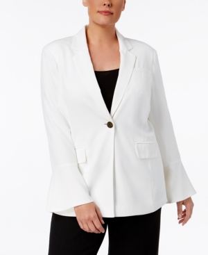 Calvin Klein Plus Size Bell-Sleeve Soft Blazer