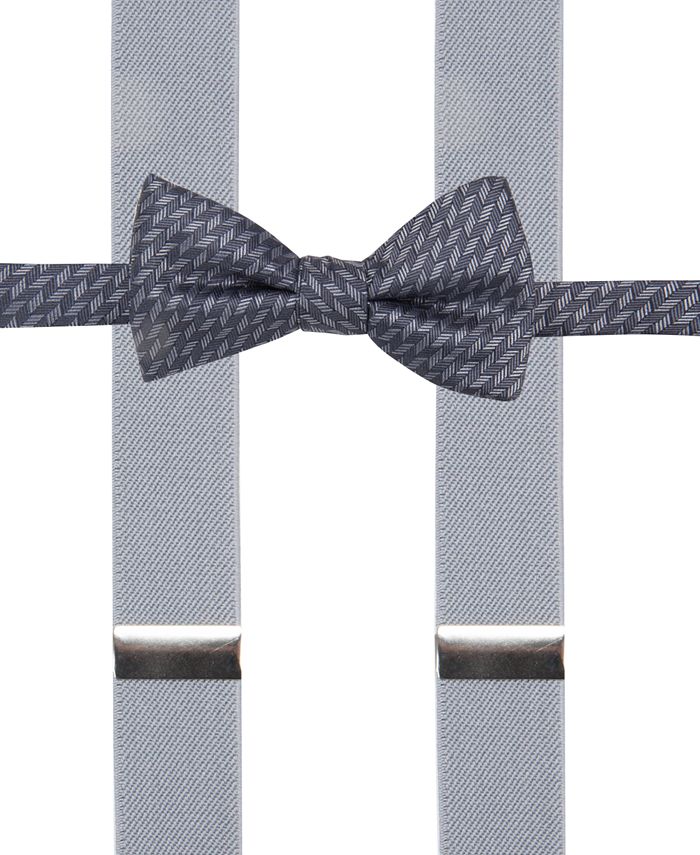 Alfani Men's Pink Bow Tie & Suspender Set, Created for Macy's Macy's