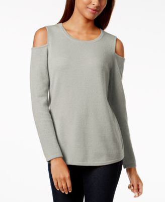 Charter Club - Cashmere Cold-Shoulder Sweater
