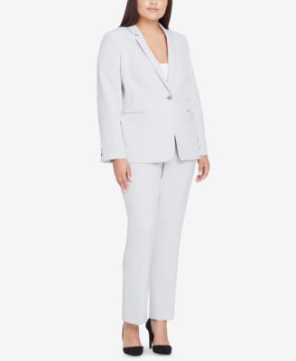 Tahari ASL Plus Size One-Button Jacket & Pants Suit