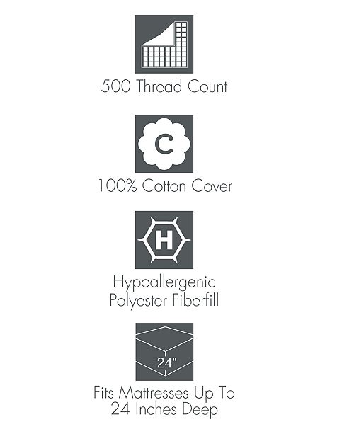 Hotel Collection Extra Deep King Mattress Pad, Hypoallergenic, Down