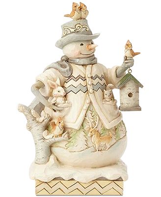 woodland snowman figurines