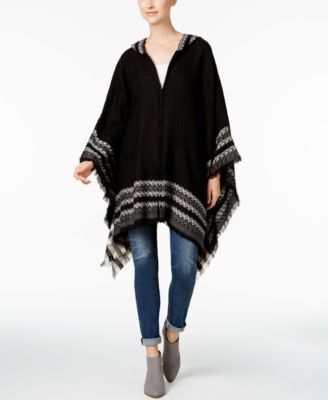 Steve Madden - Hooded Zip-Up Poncho