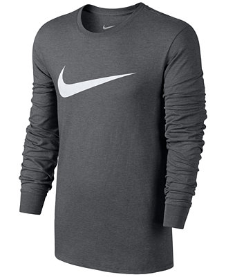 Nike Mens Long Sleeve Swoosh T-Shirt - Macy's