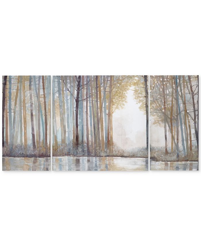 Madison Park - Forest Reflections 3-Pc. Gel-Coated Canvas Print Set