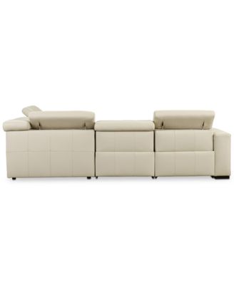 Nevio 5-pc Leather "L" Sectional with 3 Power Recliners