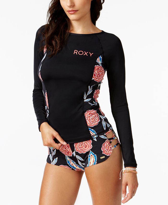 Roxy Printed LongSleeve Rash Guard Macy's