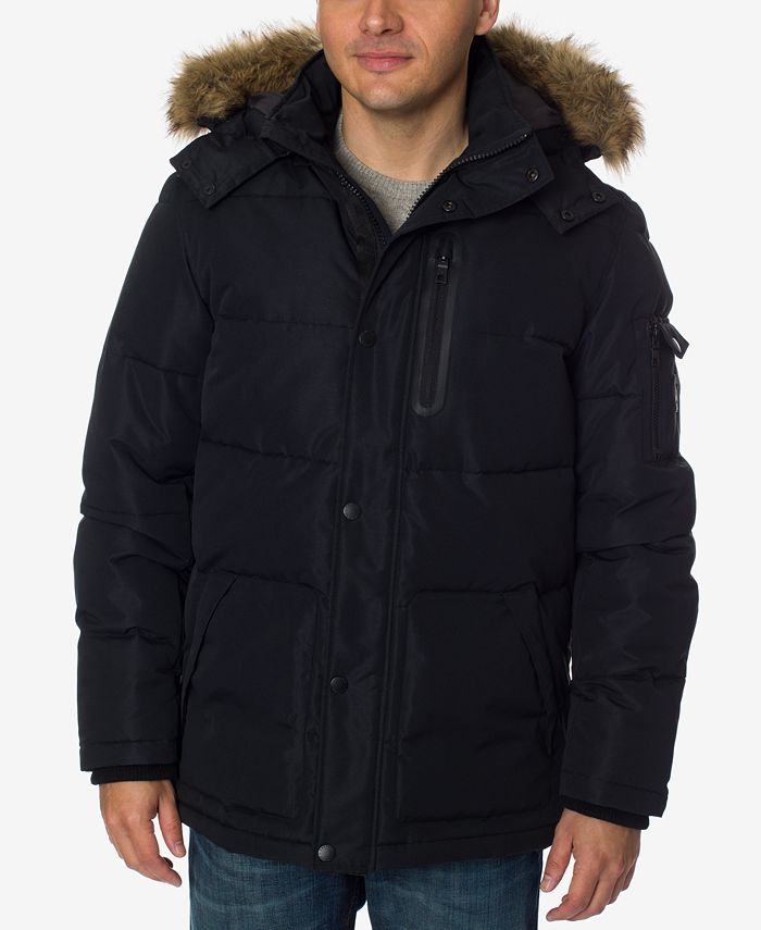 Nautica Men's Quilted Hooded Parka - Macy's