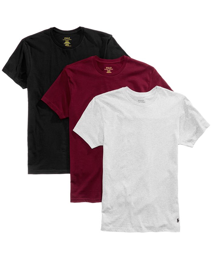 Polo Ralph Lauren Men's 3-Pack. Cotton Crew T-Shirts - Macy's