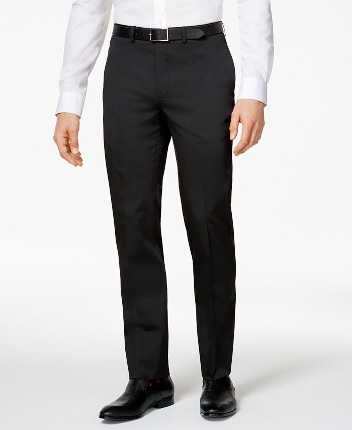 Calvin Klein Men's Big & Tall Slim-Fit Black Solid Peak Lapel Suit - Macy's