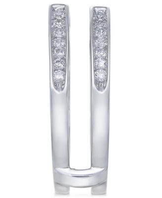 Diamond Channel-Set Solitaire Enhancer Ring Guard (1/2 ct. t.w.) in 14k White Gold