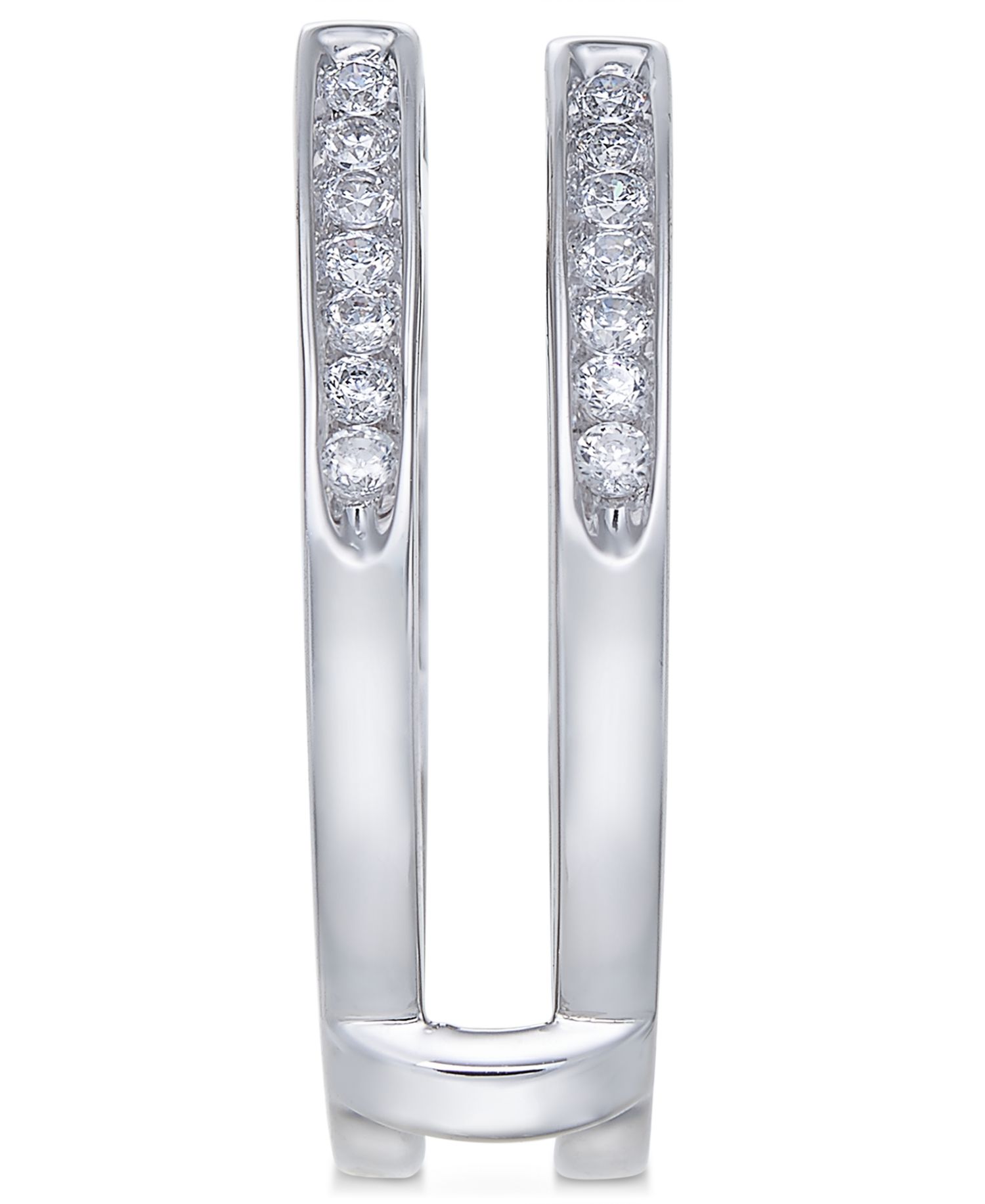 Diamond Channel-Set Solitaire Enhancer Ring Guard (1/2 ct. t.w.) in 14k White Gold