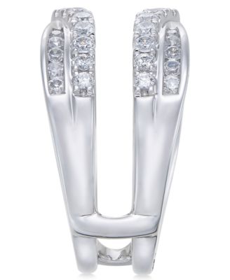 Diamond Curved Overlapped Solitaire Enhancer Ring Guard (1 ct. t.w.) in 14k White Gold