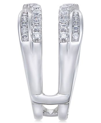 Macy's - Diamond Curved Overlapped Solitaire Enhancer Ring Guard (1 ct. t.w.) in 14k White Gold
