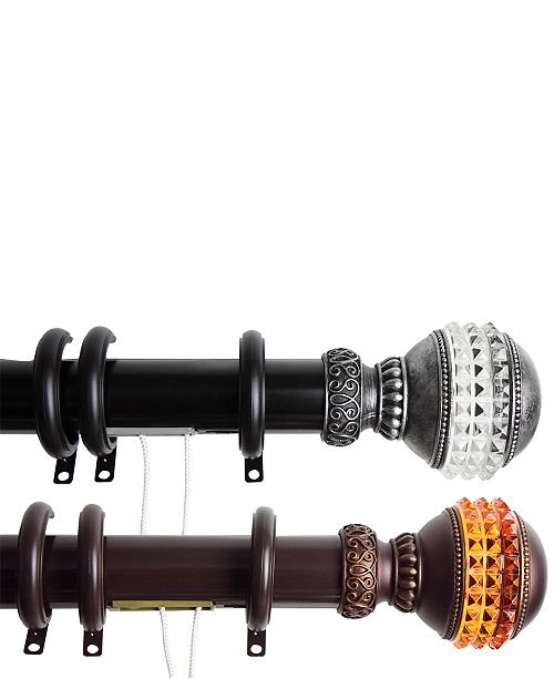 Rod Desyne Gemstone Finial Decorative Traverse Rods With Rings