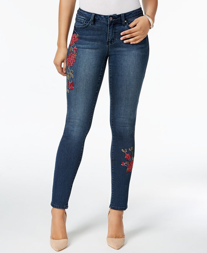 Earl Jeans Skinny Ankle-Length Embroidered Jeans - Macy's