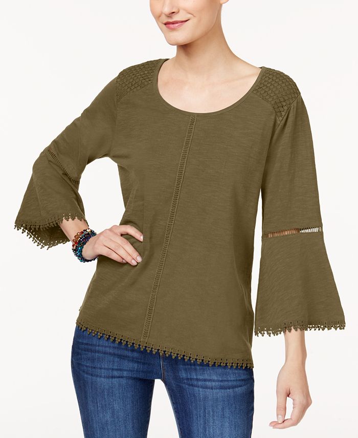 Style & Co Lantern-Sleeve Top, Created for Macy's & Reviews - Tops 