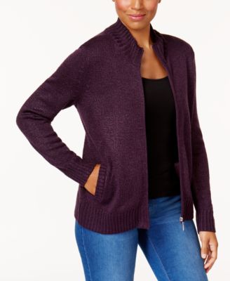 Karen Scott - Zip-Front Cardigan