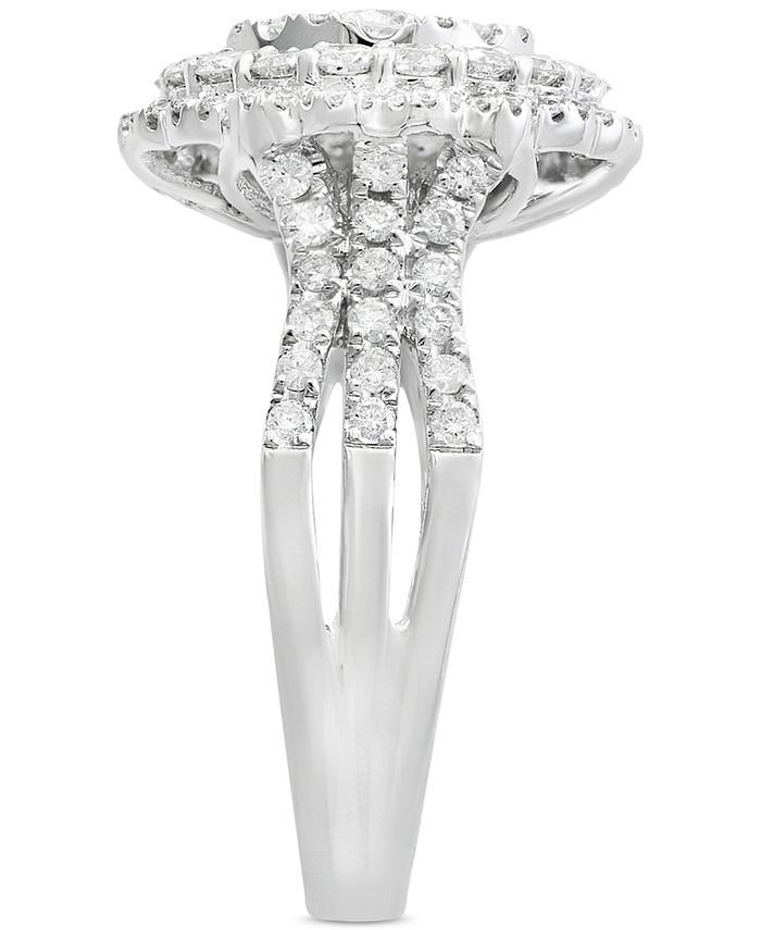 EFFY Collection - Diamond Halo Cluster Ring (1-1/3 ct. t.w.) in 14k White or Yellow Gold