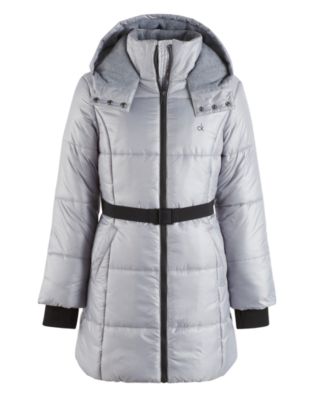 Calvin Klein Vail Hooded Belted Puffer Jacket Big Girls Macy s