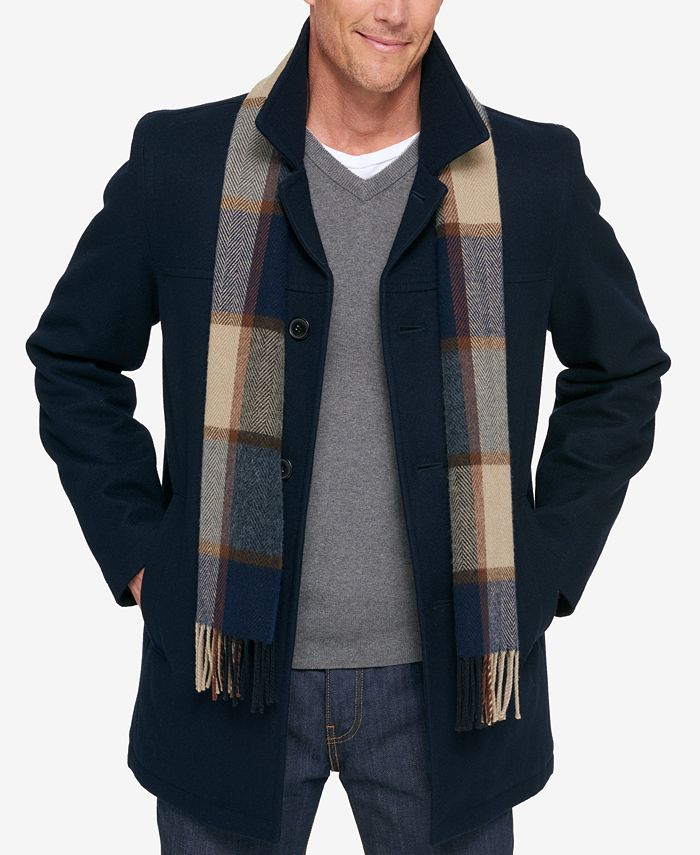 Tommy Hilfiger Wool Walking Coat with Scarf - Macy's