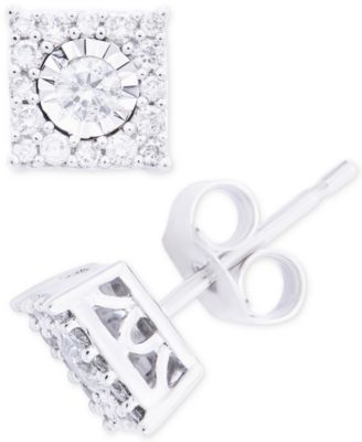 macy's cluster diamond earrings