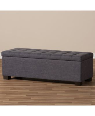 Roanoke Grid-Tufting Storage Ottoman Bench