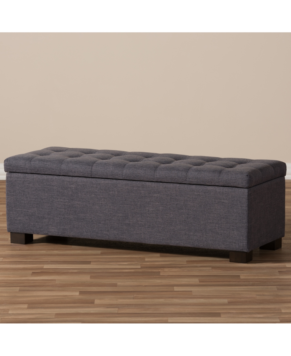 Roanoke Grid-Tufting Storage Ottoman Bench
